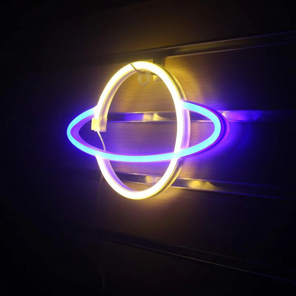 Aesthetic Neon Planet Sign Light Decorative Wall Hanging Night Light for Bedroom Aesthetic Neon Planet Sign Light Decorative Wall Hanging Night Light for Bedroom