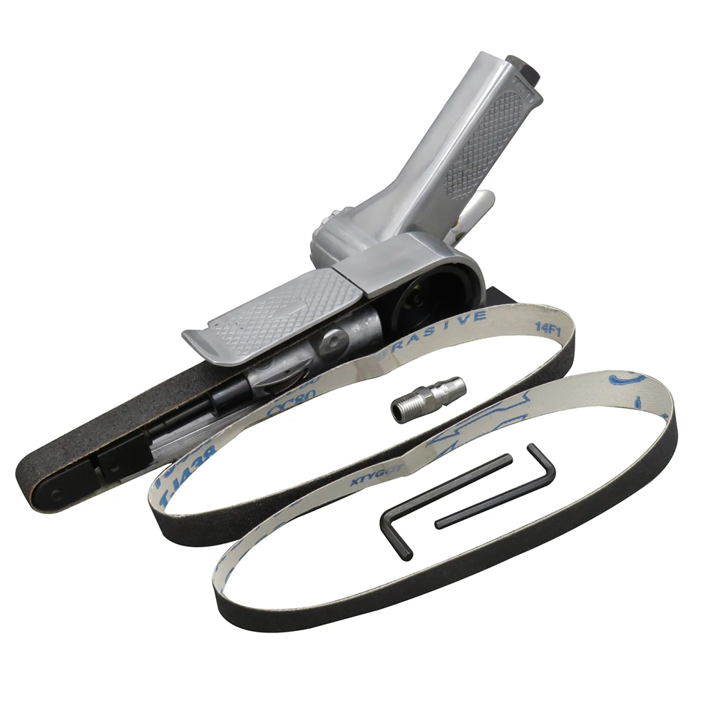 

Air Belt Sander Polishing Air Angle Grinding Drawing Machine Aluminum Abrasive Tools with 2pcs Sanding Belts Pneumatic Tool Set