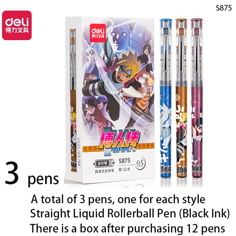 Anime Pens 6pcs Black Pens Ballpoint pens Cute School Supplies Anime Gifts  (ctP0cha-6pcs)