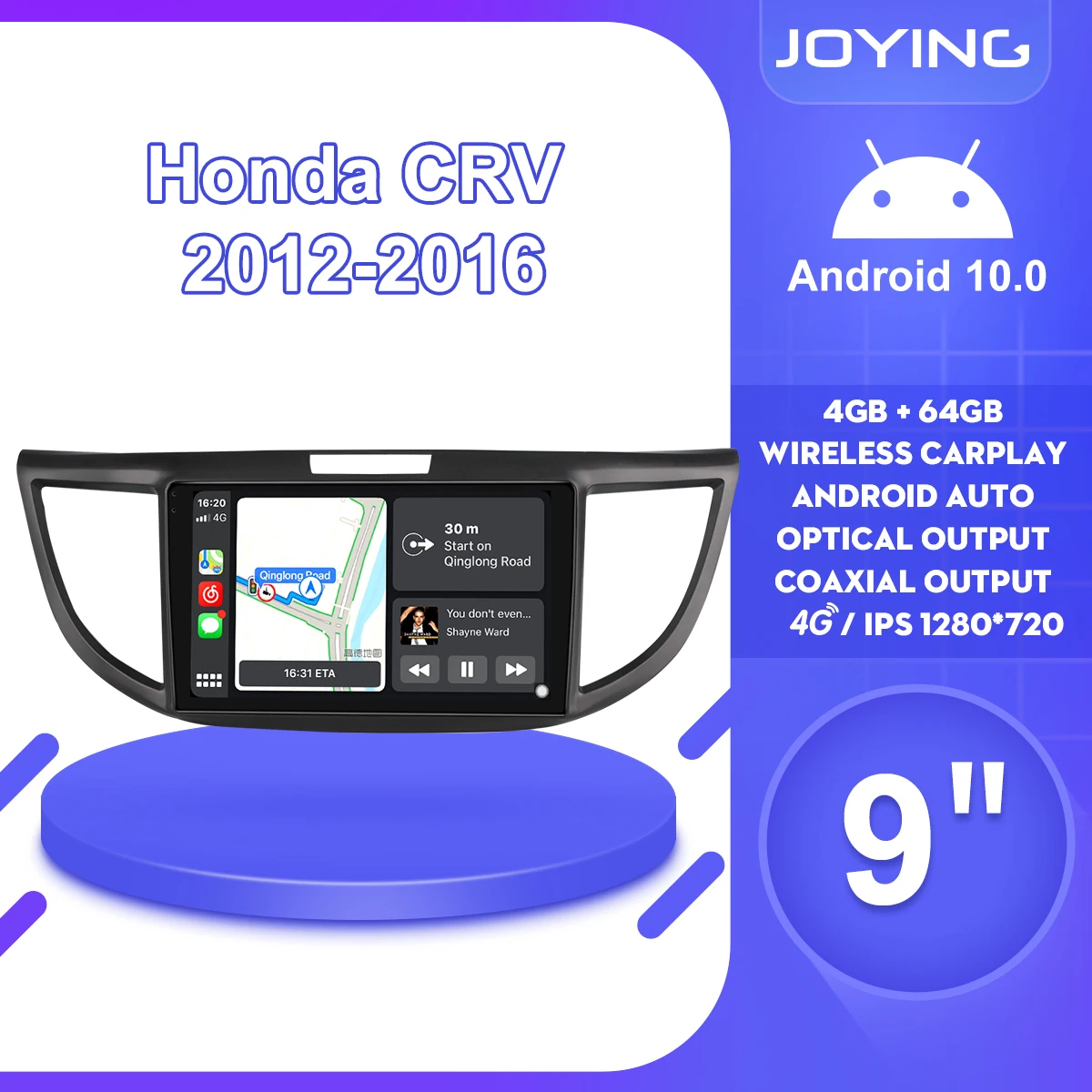Радуясь 9 &quotAndroid 10 Авто Радио стерео радио головное устройство для Хонда сrv CR-V 2016