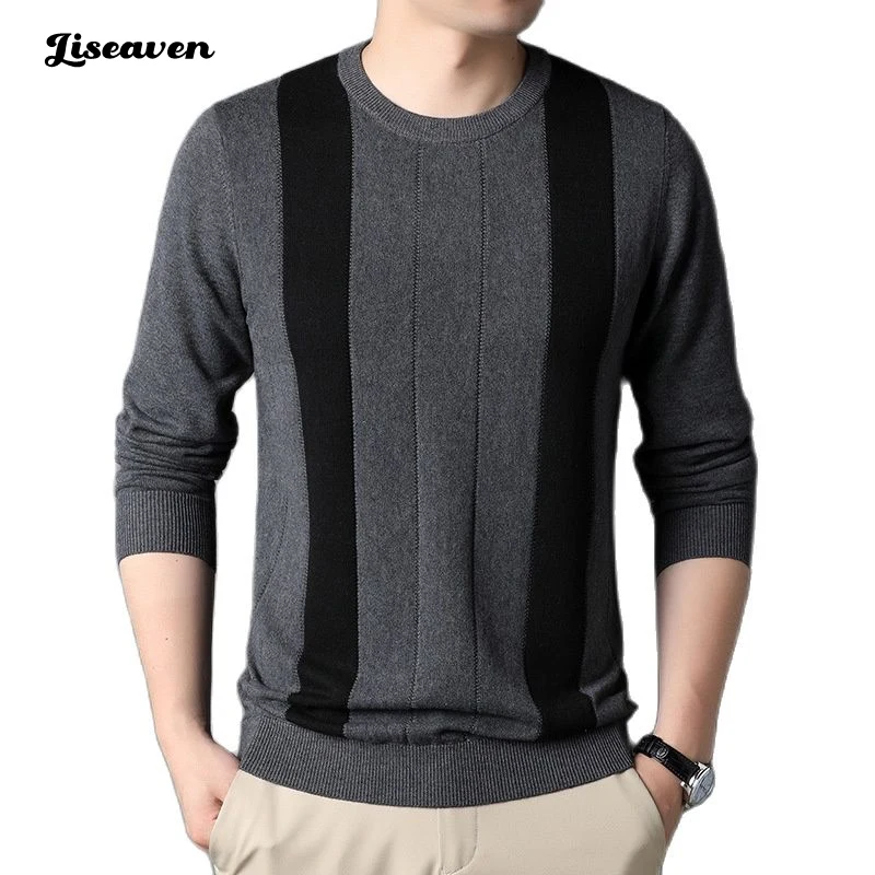 

Liseaven 2021 New Winter Sweaters Men Casual Pullover Sweater Fashion O Neck Knitwear Long Sleeve Pull Homme Male Pullovers