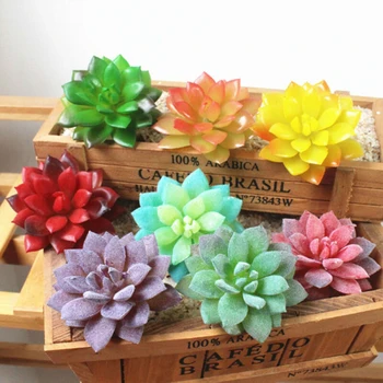 

8PCS Mini Artificial Succulents Plants Fake Simulation Succulent Bonsai Flower Home Decor Decorations Without Pot