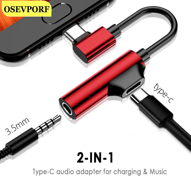 Переходник для наушников с разъемом типа C на 3 5 мм кабель AUX USB Huawei P30 Pro Xiaomi Mi 9 8 Oneplus