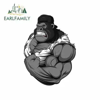 

EARLFAMILY 13cm x 9.5cm for Gorilla Muscles Anime Cartoon Car Stickers Vinyl JDM Bumper Trunk Truck Graphics Fine Decal RV VAN