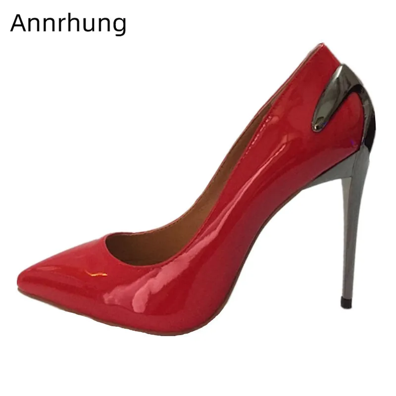 

New Autumn Velvet Pumps Metal Thin High Heels Pointed Toe Unique Metal Heel Party Heels Women Sexy Stiletto Slim Shallow Shoes