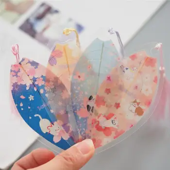

Beautiful Cherry Series Leaf Veins Bookmark Student Stationery School Office Supplies Style Random