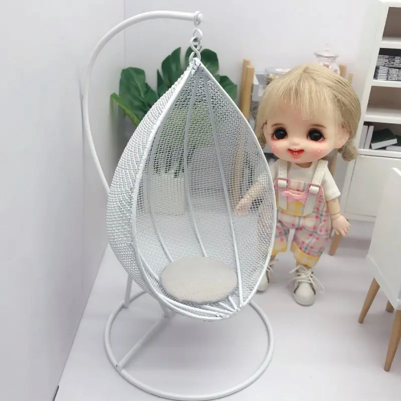 

1:12 Dollhouse Miniature Furniture Swing Chair Hammock Miniature Garden Furniture Swing Doll House Decor Toy