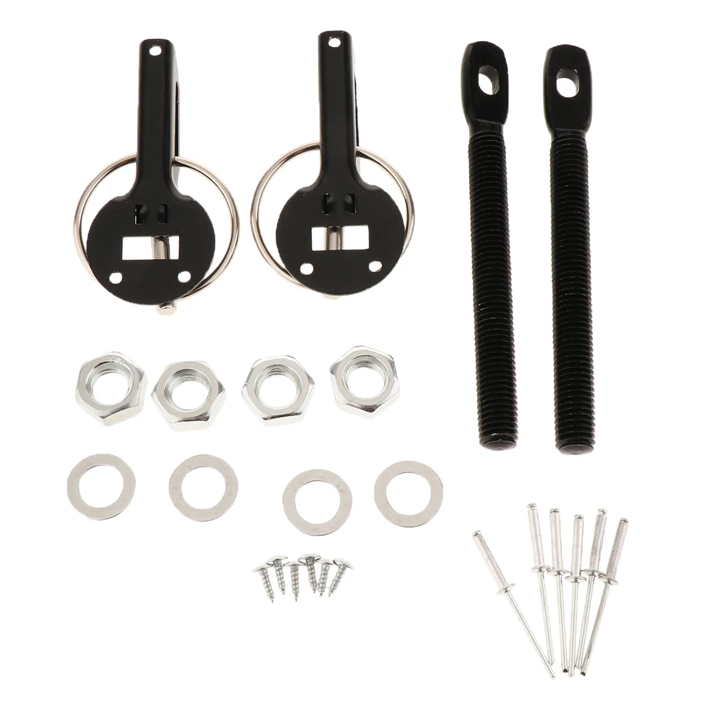 Car Universal Racing Hood Pins Latch Set Sport Bonnet Lock For Racing Sport