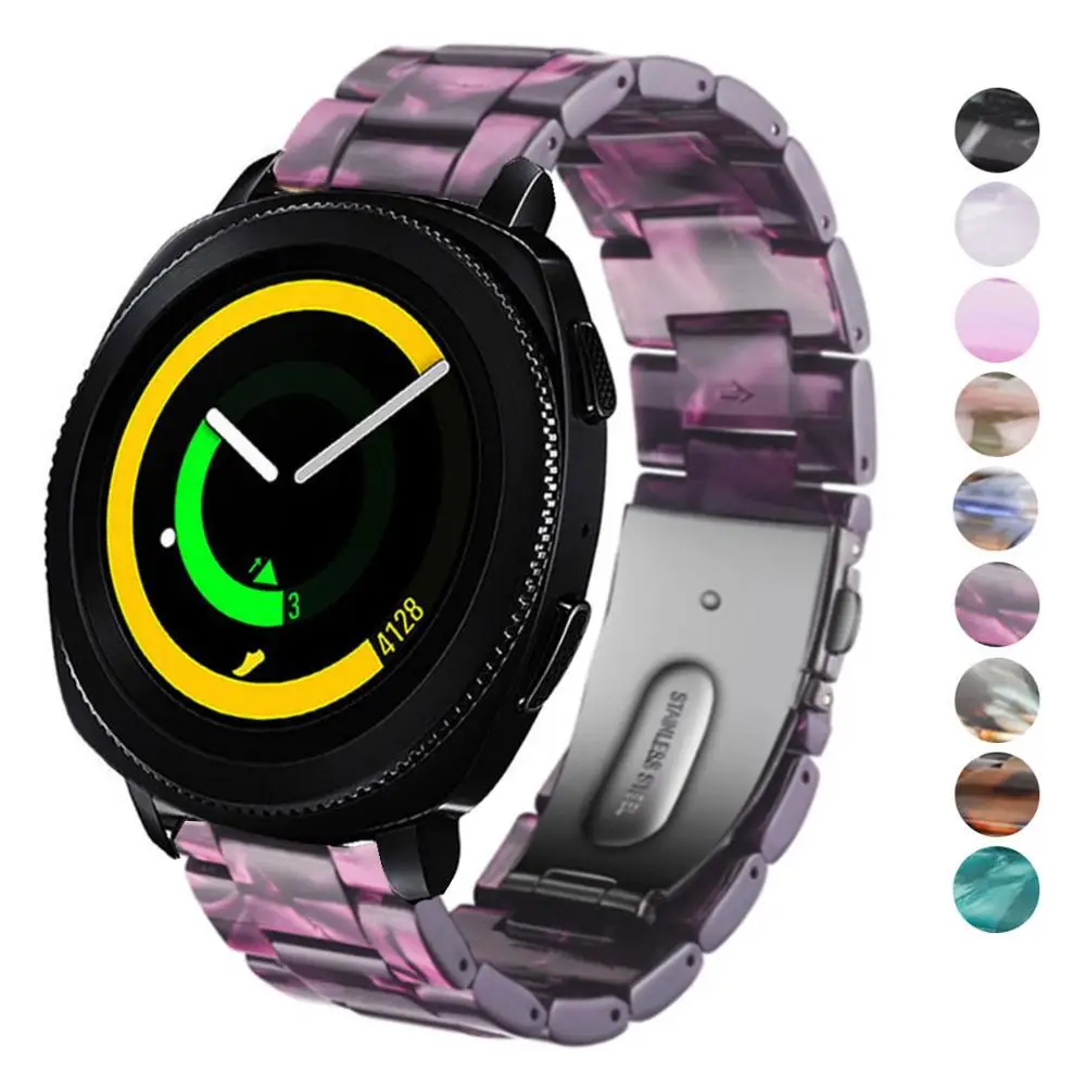 Colorful-Resin-Band-for-Samsung-Gear-Sport-Galaxy-Watch-42mm-Active-Strap-20mm-Resin-Stainless-Steel