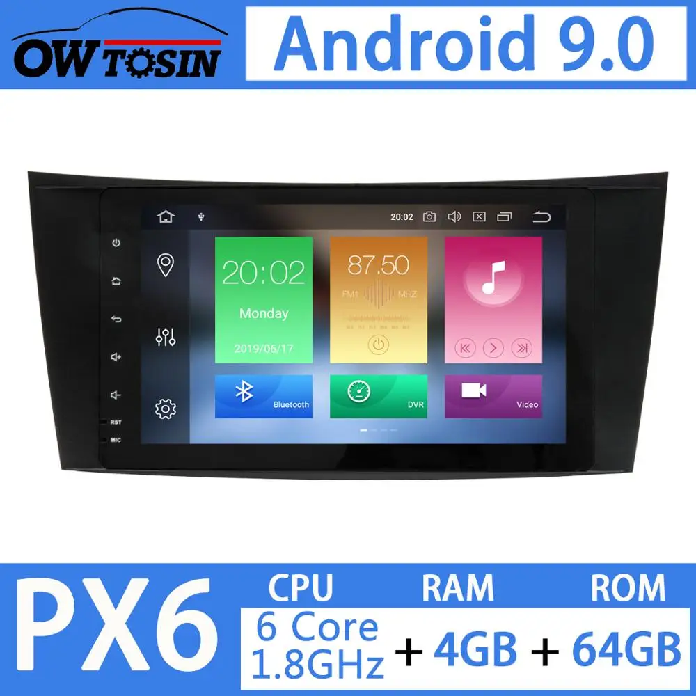Top 8"Android 9.0 4G RAM+64G ROM Car Multimedia Player GPS Radio For Mercedes Benz W211 W463 W219 W209 E G CLK CLS Class E200 E220 0