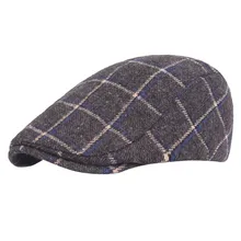 Зимняя мужская шапка, повседневные Модные хлопковые береты, уличная Кепка в клетку с язычком, Мужская кепка, кепка для папы, Кепка для водителя грузовика s для мужчин E3