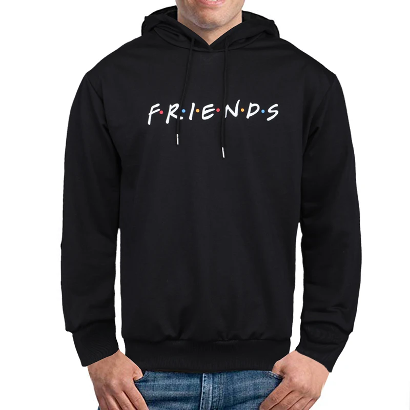 Толстовка мужская с капюшоном и надписью Friends на осень/зиму|Толстовки свитшоты| |