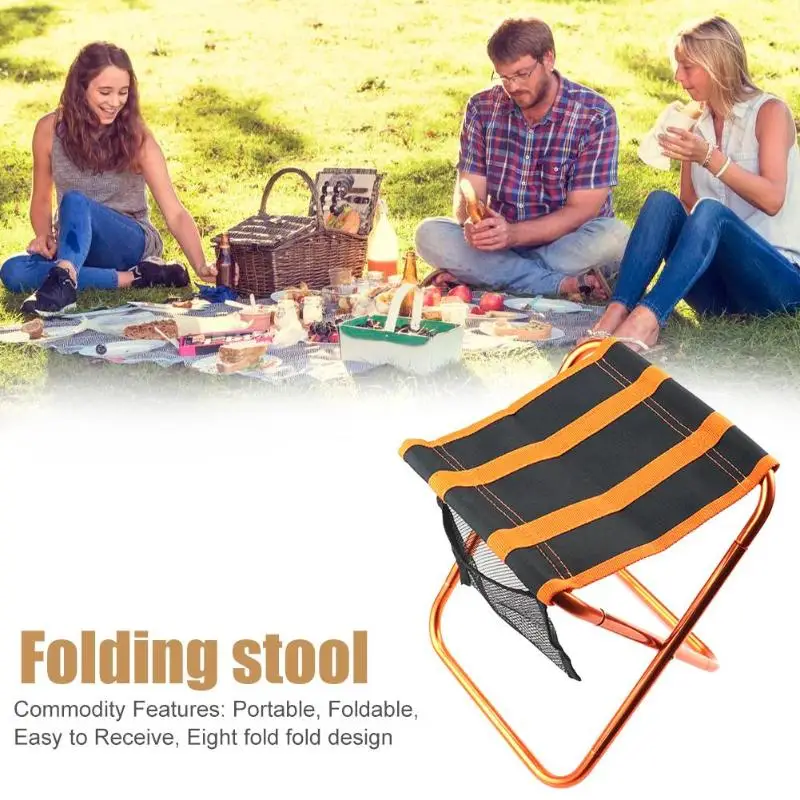 Ultralight Outdoor Folding Picnic Barbecue Chair Portable Camping BBQ Stool