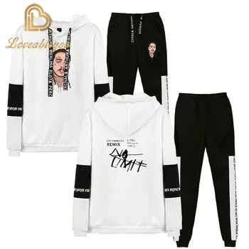 

post malone hip hop Sweatshirt Sets Men's Autumn Sports street long sleeve hood+trousers Set Casual cool fashion 2XS-4XL Suits