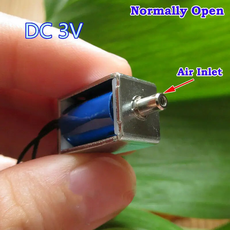 DC3V Mini Electric Solenoid Valve Normally Open Micro Air Gas Flow Control Valve 