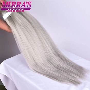 Braiding Hair Pre Stretched Silver Grey Synthetic Hair Extensions 1/4/6 Packs Ombre Jumbo Braids Crochet Hair 26" Bulk Fake Hair 1