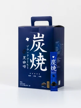 

Free shipping Rich Charcoal Black Coffee Sugar-Free Low Fat Refreshing Extra Thick Pure Bitter Instand Coffee Powder 100 Pack