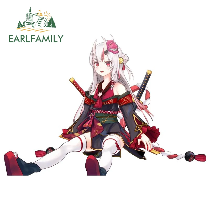 Earlfamily 13Cm X 9.1Cm Nakiri Ayame Plop Meme Car Sticker Yo Dazo! Jdm Holovive Girl Stickers Window Trunk Decal Car Styling