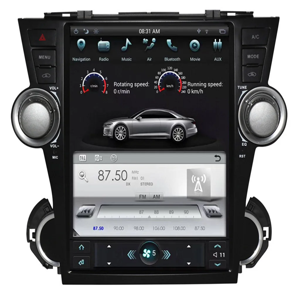 Excellent Android 9.0 2+32GB Car NO DVD Player GPS Navi For TOYOTA HIGHLANDER 2008-2010 2011 2012 2013 Autoradio Multimedia Headunit ISP 1