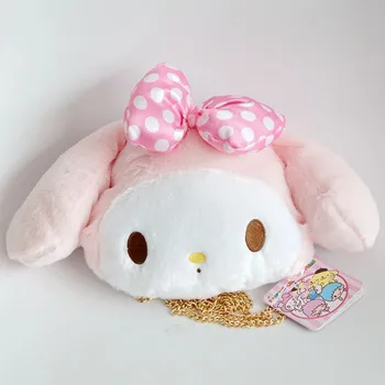 

Cute Cartoon My Melody Pudding Dog Small Shoulder Bag Women Zipper Clutch Soft Plush Crossbody Coin Purse Girls Mini Chain Bags