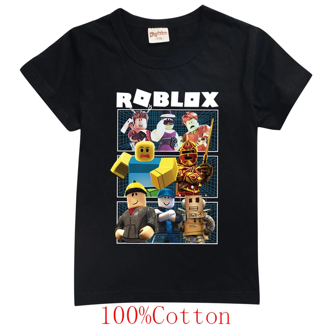 Robloxing футболка Хлопковая детская одежда Топы для мальчиков Футболка с короткими