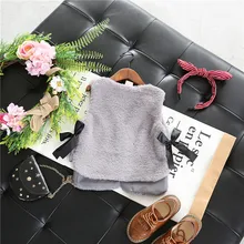 Детская одежда для девочек; коллекция года; сезон осень-зима; стиль; жилет из искусственного меха с бантом по бокам