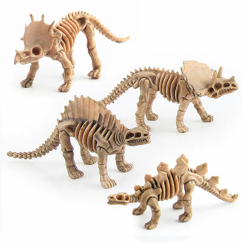 12 шт динозавр игрушки Fossil Skeleton Моделирование Модель Набор мини фигурка