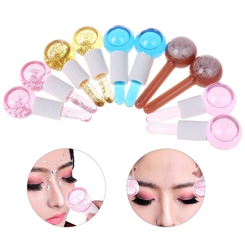 

Crystal Ice Hockey Energy Massage Face Beauty Eye Massager Ice Globes Beauty Ball Eyes Beauty Roller Water Wave Ball 1Pair