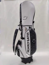 2021 New PG Rivet smiley Golf Bag Silver PU waterproof golf bag with pulley trolley golf bag