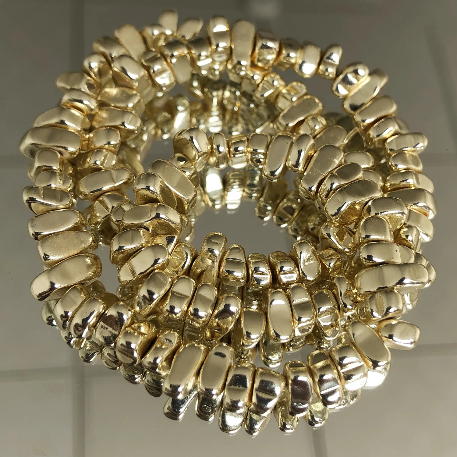 Gold Plated Hematite Gravel Spacer Beads