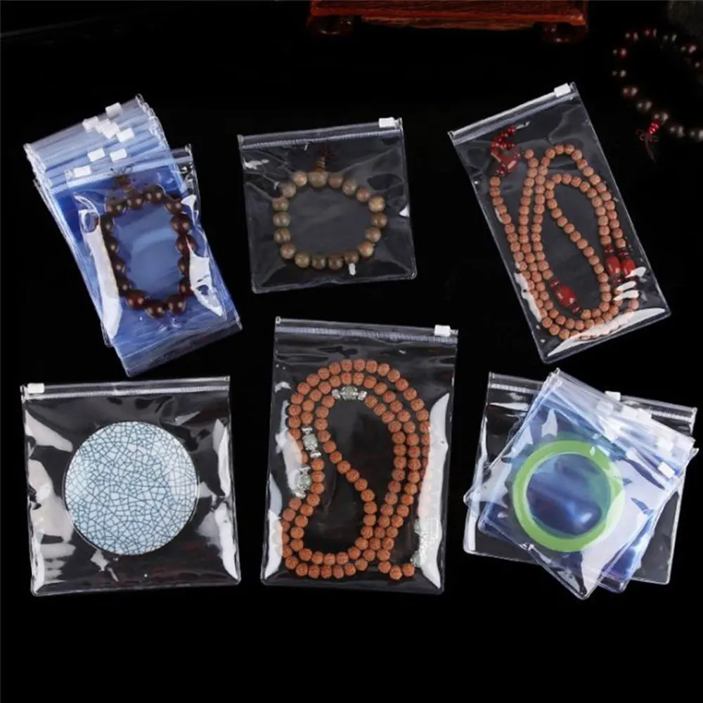 10PCS/LOT Small Plastic Zip Lock Bag Thick Clear Zipper Jewelry Packaging Bag Mini Zip Lock Storage Bags 9x13cm 10x10cm 11x11cm 4