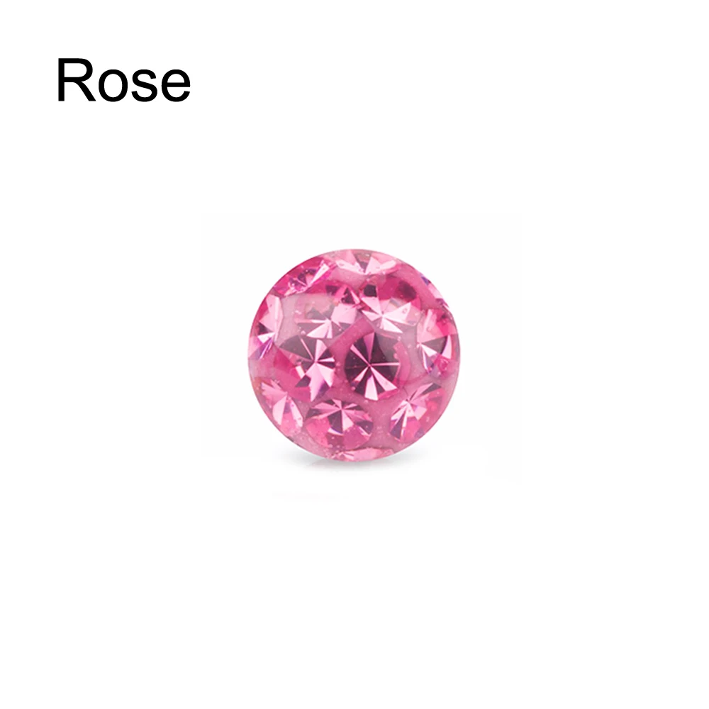 Rose 1 шт. 16 г и 14 г эпоксидный Кристалл Ferido мяч замена мяч аксессуары для пирсинга для носа Tragus пупка губы серьги новые ювелирные изделия - Окраска металла: Rose