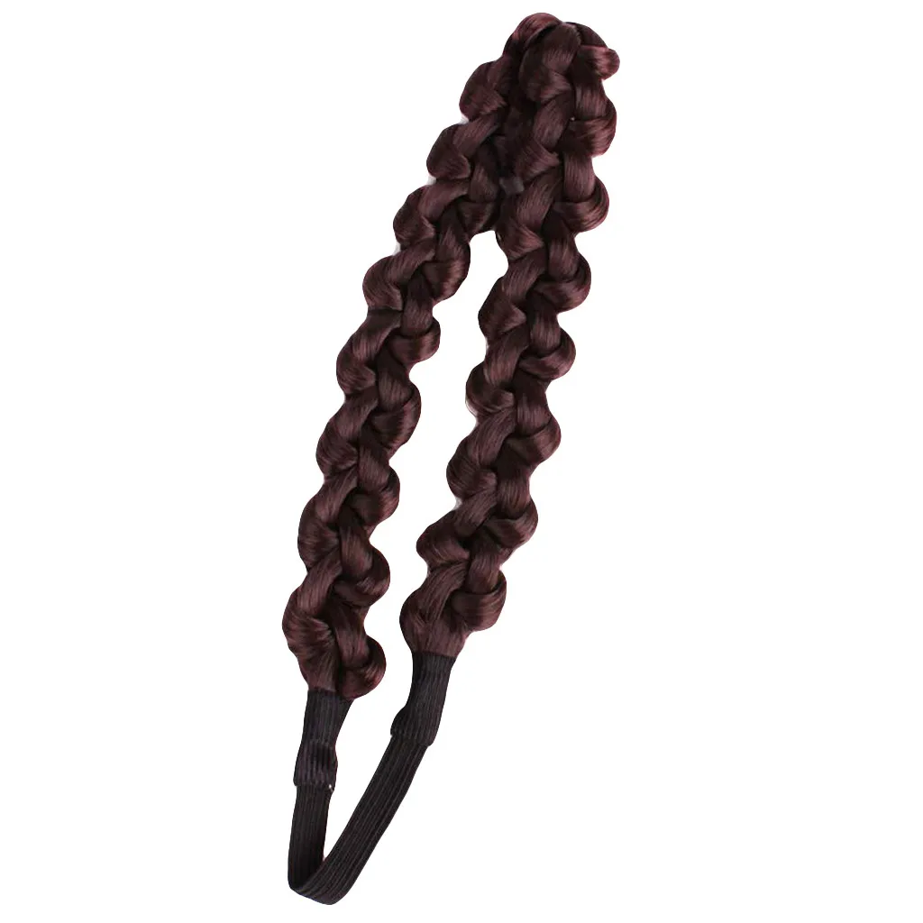 3,5 см, широкий синтетический парик, крученые эластичные резинки для волос, косички, богемные плетеные повязки на голову для женщин, растягивающиеся аксессуары для волос для девушек - Цвет: 7
