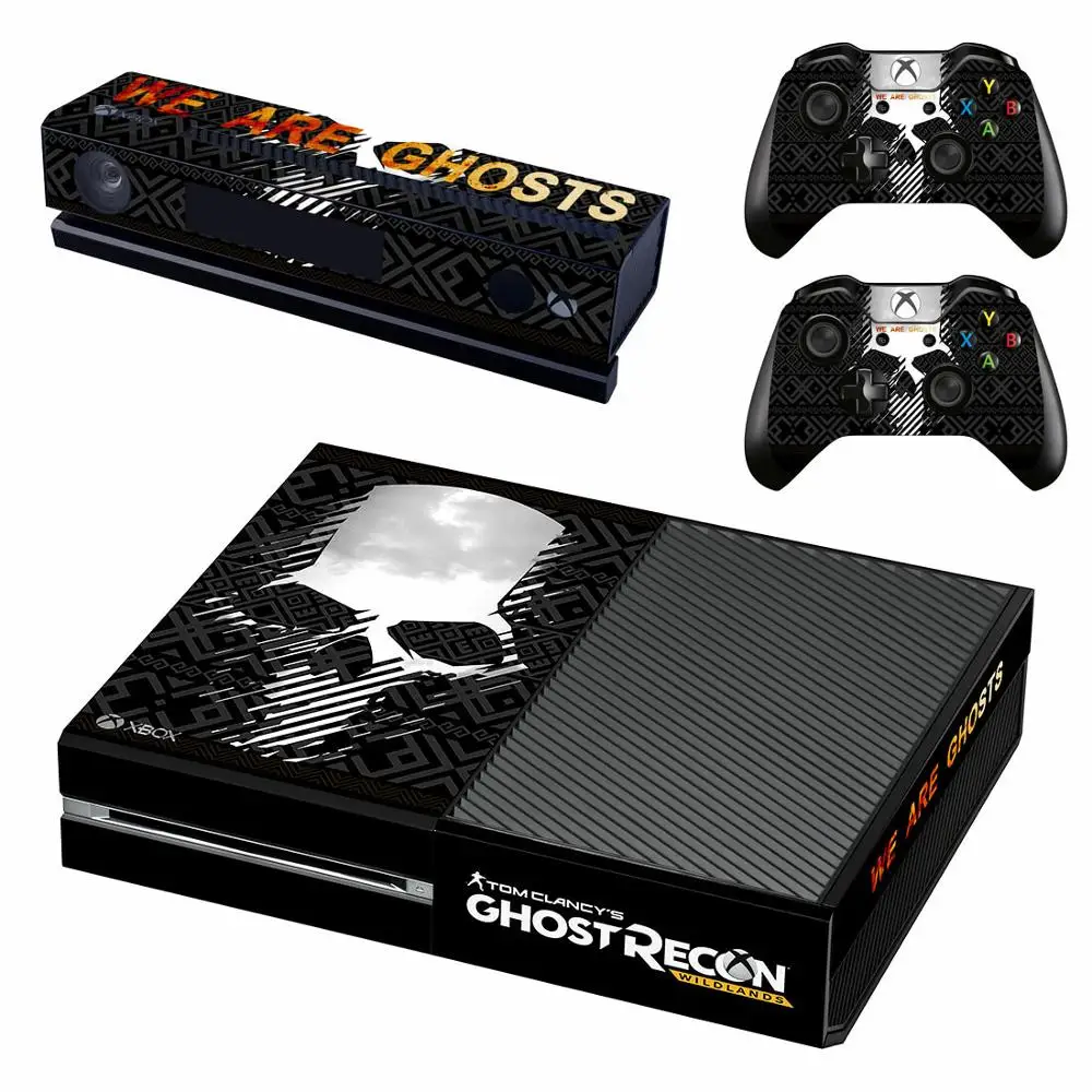 GSTM2854 Наклейка-накладка Ghost Recon wildland для Xbox One консоли и Kinect и 2 контроллера для Xbox One - Цвет: GSTM2854