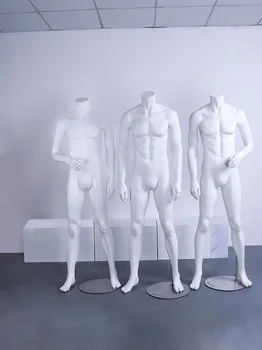 

White Muscle Headless Mannequin Clothing Male Model Whole Body Display Rack
