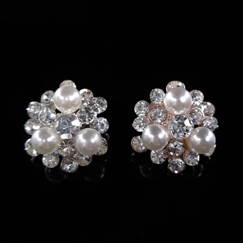 

2020New 60Pcs 19mm Rhinestones and Pearl button for diy hair accessories creative accessories HZ392