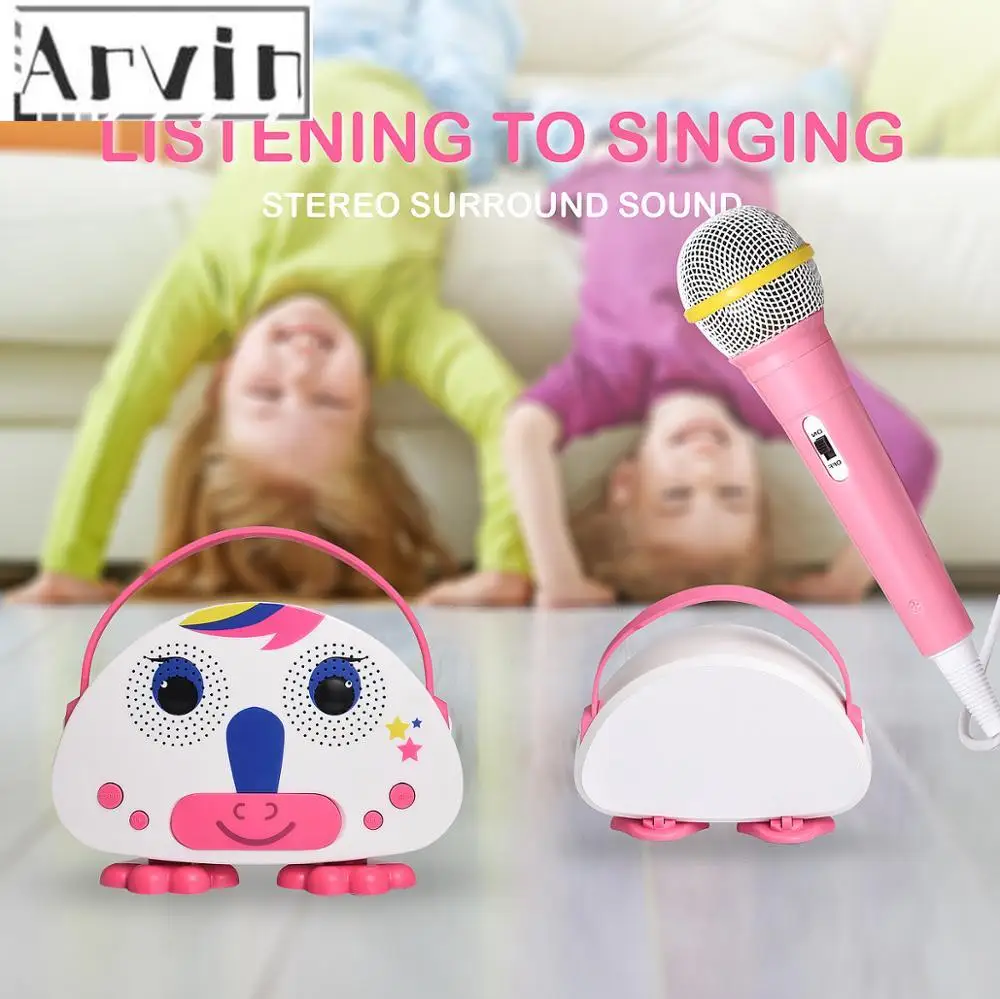 Karaoke Machine for Kids with Microphone Portable Player Speaker for Home Outdoor Travel Activities Christmas Gift Children