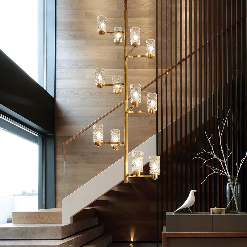 Современный Медный Подвесной Светильник JMZM длинная люстра в стиле лофт