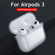 

Protective Cover for Airpods 3 Soft Silicone Case HD Transparent Case Anti-knock Cover Shell Capa with Holder Clip for AirPod 3