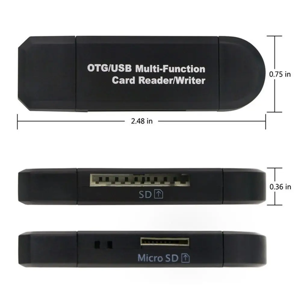 OTG Мобильный телефон камера кард-ридер TF SD карта к USB micro USB 2 в 1 адаптер высокоскоростной ABS пластик
