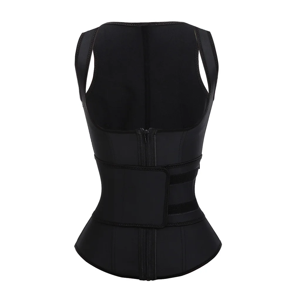 Plus Size Latex Waist Trainer Vest Corset High Compression Women Zipper Body Shaper Underbust Waist Cincher Girdle Shapewear