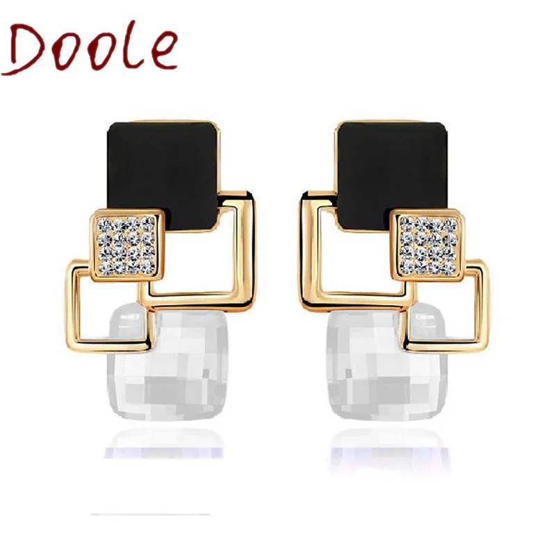 

2020 Fashion Jewelry Austrian Crystal Dangle Earrings Retro Geometric Square Earrings Female Elegant Earrings