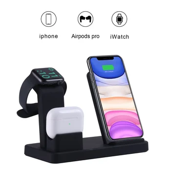 

3 In 1 Wireless Charger Wireless Charging Station for Apple Watch Series 5/4/3/2/1 AirPods Pro IPhone 11 Pro Max Xs Max Xs XR X