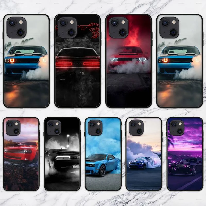 iphone 11 clear case RUICHI Dodge Challenger S-SRT Burnout Phone Case For iPhone 11 12 Mini 13 Pro XS Max X 8 7 6s Plus 5 SE XR Shell cases for iphone xr