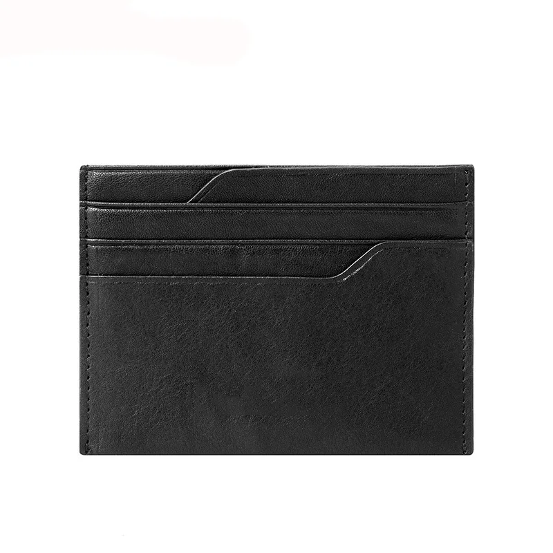 

Ultra-Thin Fashion Genuine Leather Card Bag Card Bit More Women's Small Card Holder Leather Cutting Ferrule Purse