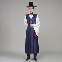 Korean Hanbok Orthodox Traditional Korean Style Wedding Costume Satin Male Ethnic Clothing for Men Dance Costume Cosplay Kimono
