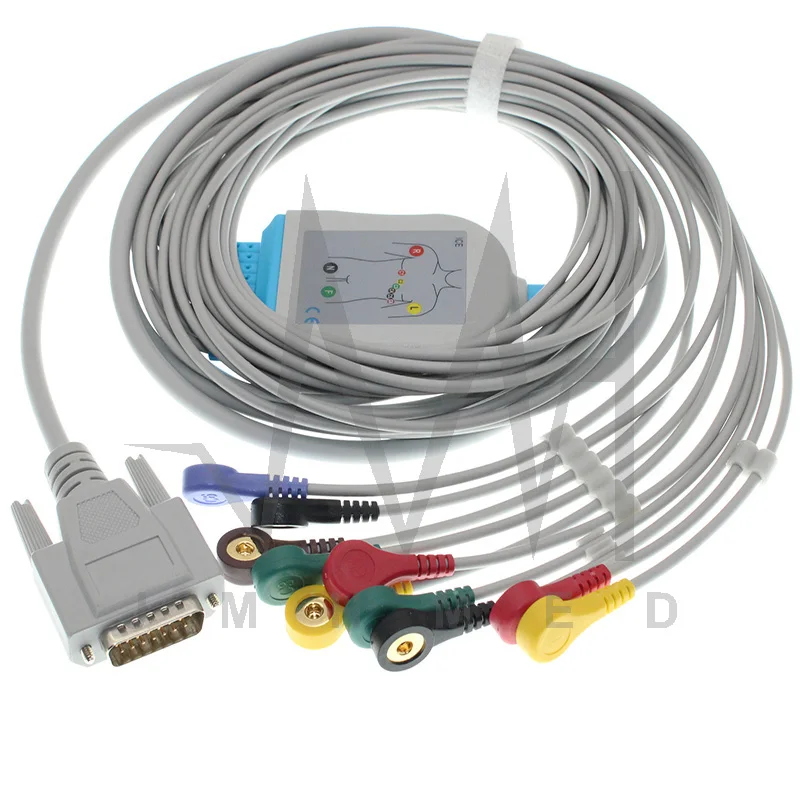 Совместим с монитором Nihon Kohden EKG Cardiofax6151/6353 Cardiofax EKG-8270 10 свинцовый кабель ЭКГ 4 7 кОм