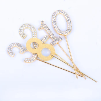 

Fancy Silver/Gold Number Cake Toppers Balloon Garland Toppers Birthday Cake Decoration Adult 25th 30th 40th 50th Party Gift