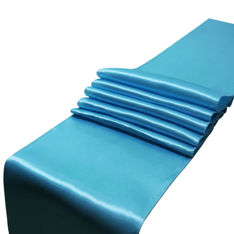 turquoise Атласные настольные дорожки для Свадебная вечеринка украшения современный Настольная дорожка год Декор для дома 30 см x 275 см - Цвет: turquoise