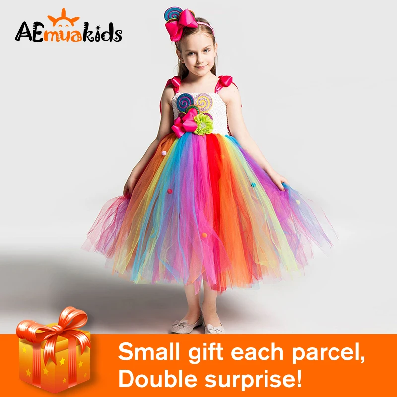 

2020 Candy-Colored Bowknot Girl Summer Princess Clothing Pettiskirt In The Big Children's Stage Costume Long Skirt New Dress